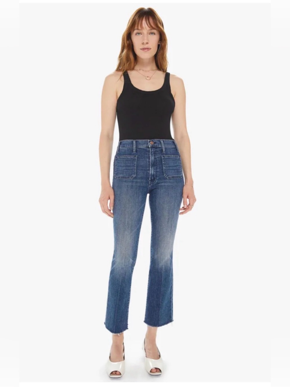 MOTHER Size 27 Patch Pocket Ankle Fray Jeans